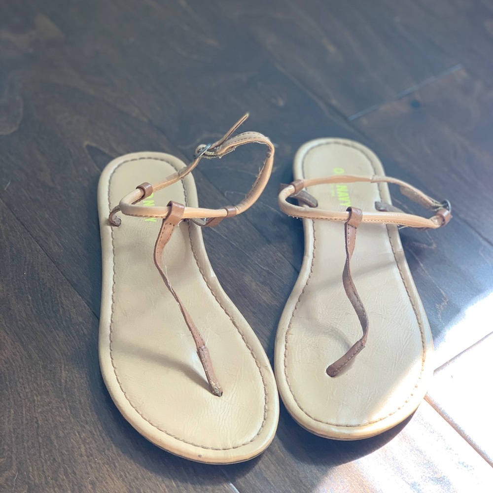 Nude Sandals T Strap